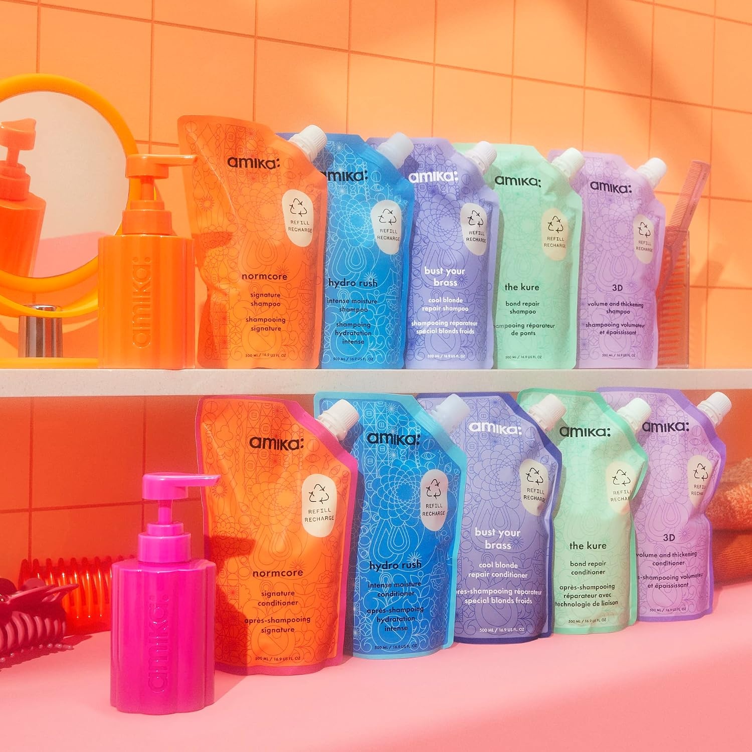 image:imageamika Forever Friend Tritan Refillable Bottlerefillable shampoo bottle