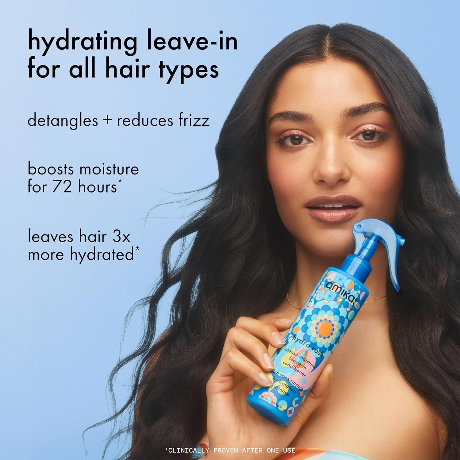 image:imageamika Hydro Rush Intense Moisture LeaveIn Conditioner with Hyaluronic Acid2 Fl Oz Pack of 1