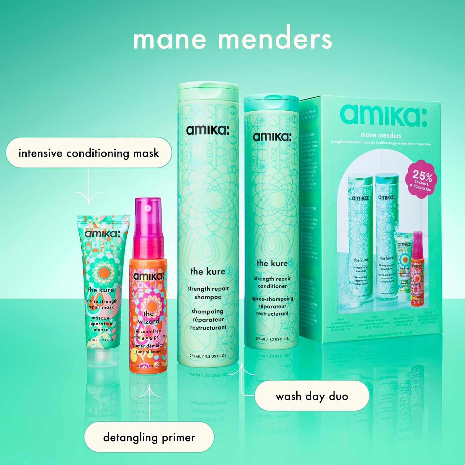 image:imageamika Mane menders Strength Repair Wash Care Set