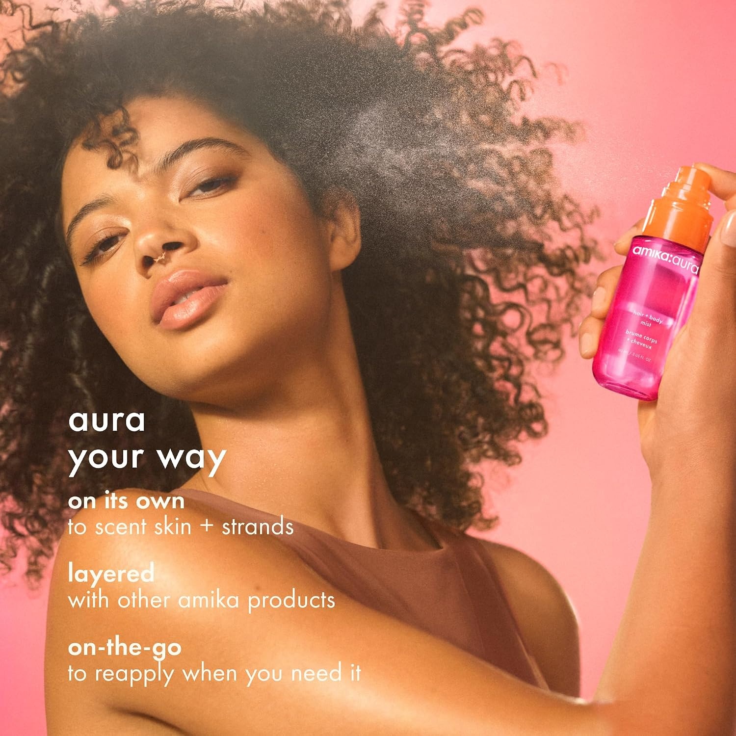 image:imageamika aura hair and body mist pink grapefruit juicy apricot warm vanilla