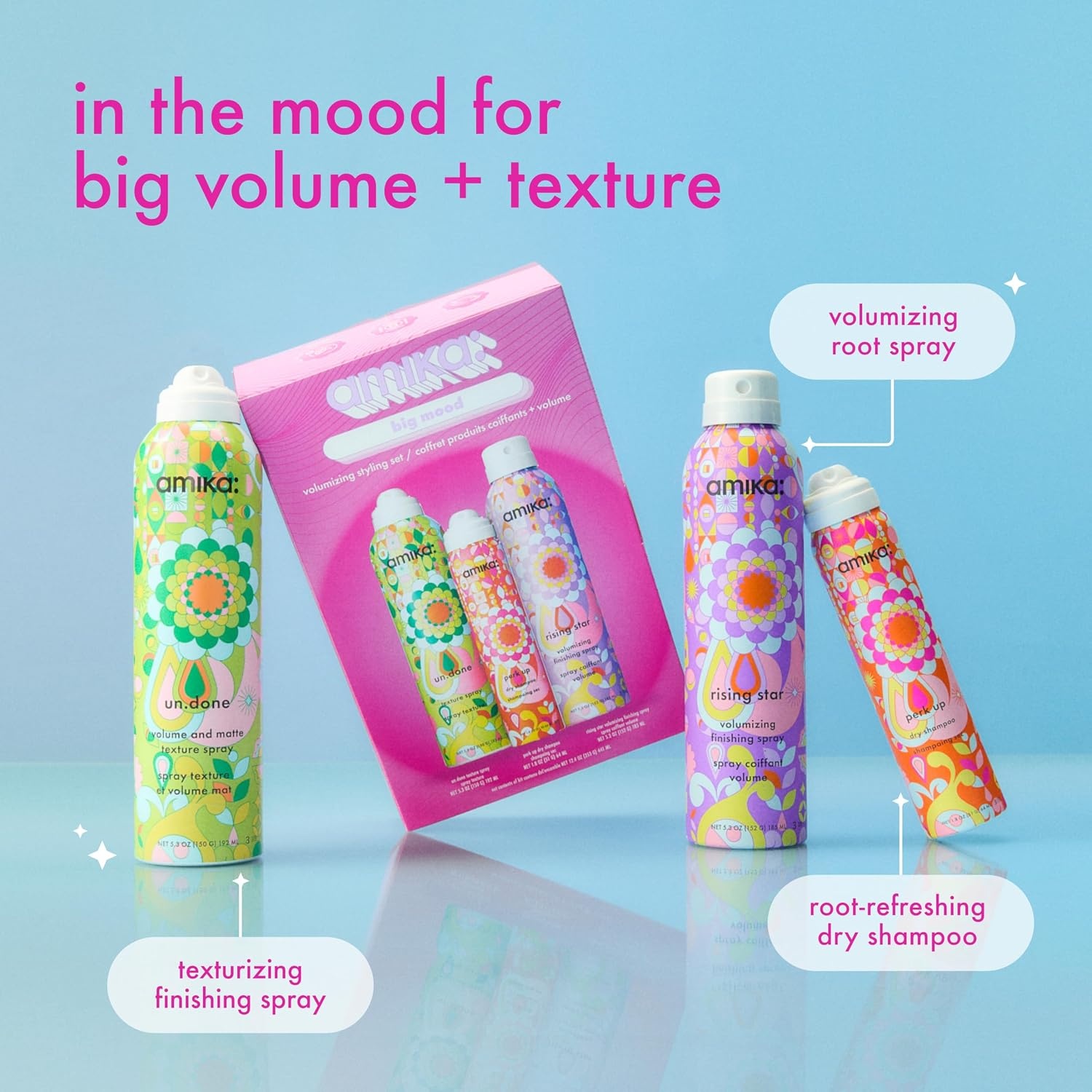 image:imageamika big mood volumizing styling set gift set for touchable volume texture