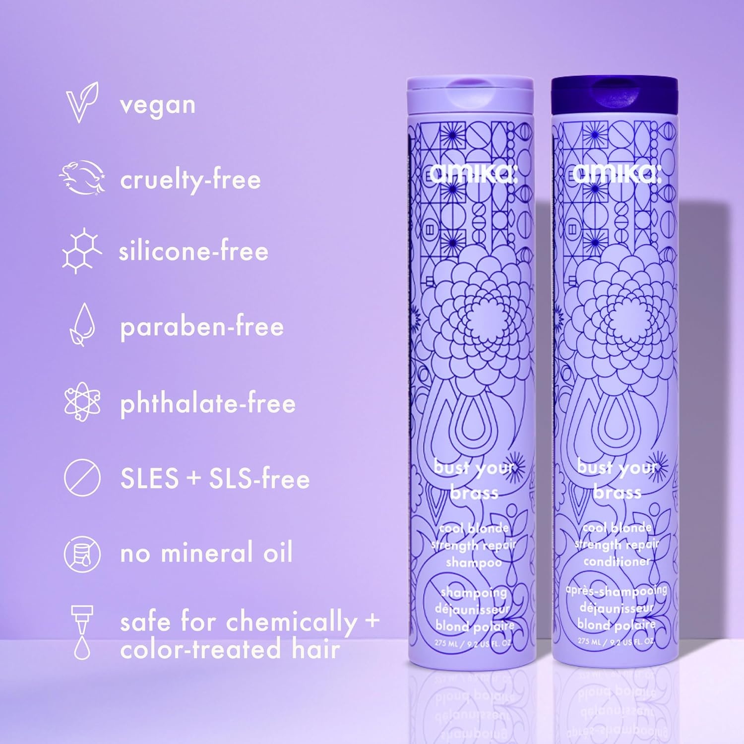 image:imageamika bust your brass cool blonde strength repair conditioner 275ml