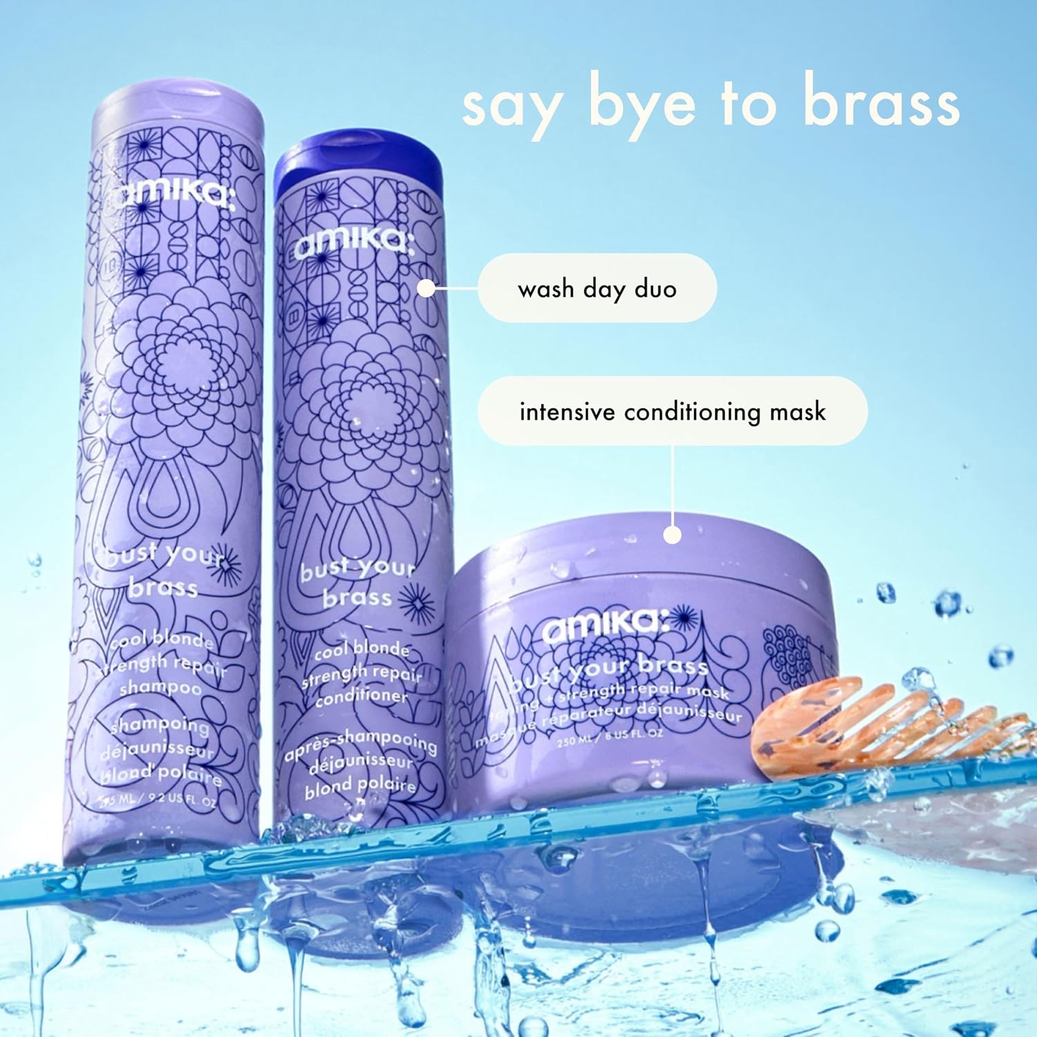 image:imageamika bust your brass cool blonde strength repair shampoo92oz bundle