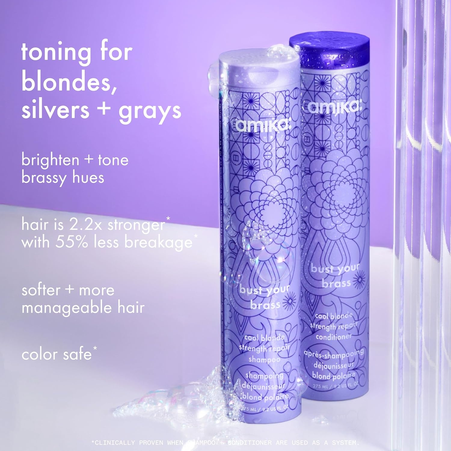 image:imageamika bust your brass cool blonde strength repair shampoo92oz bundle