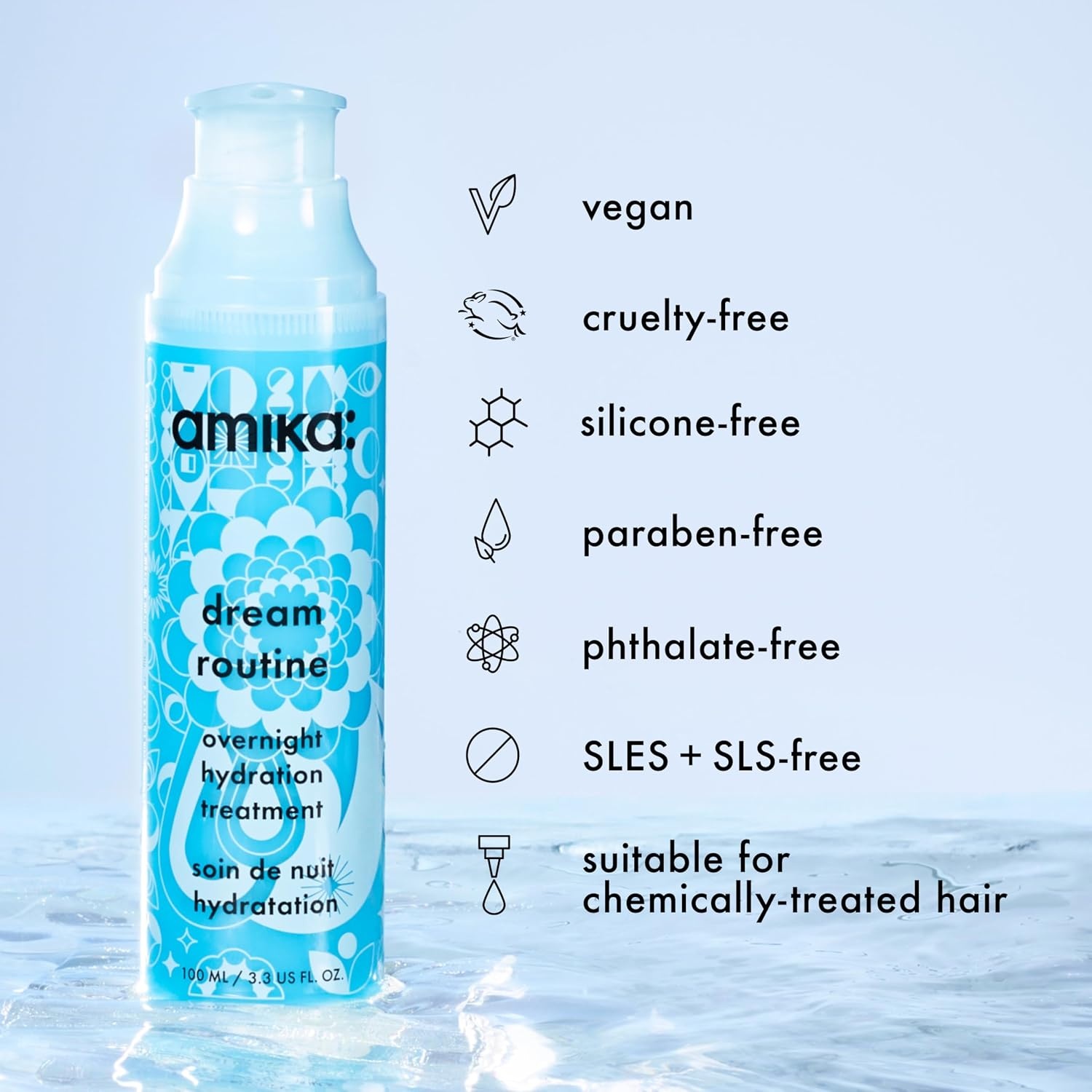image:imageamika dream routine overnight hydrating hair mask no rinse leavein treatment for dry hair ultrahydrating with hyaluronic acid for longlasting moisture