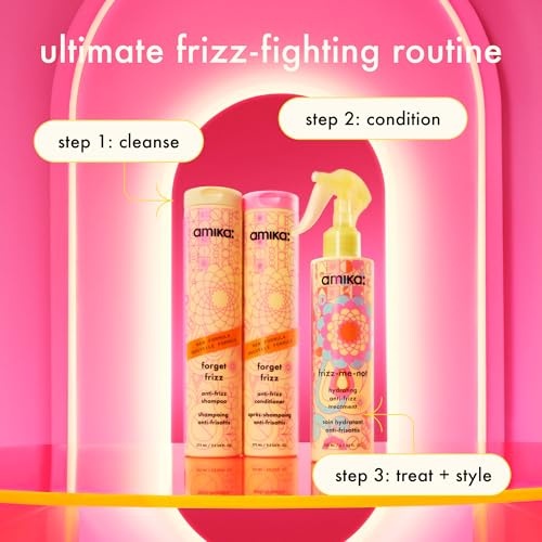 image:imageamika forget frizz antifrizz shampoo smoothing humidity protection up to 72 hour frizz control92oz bundle