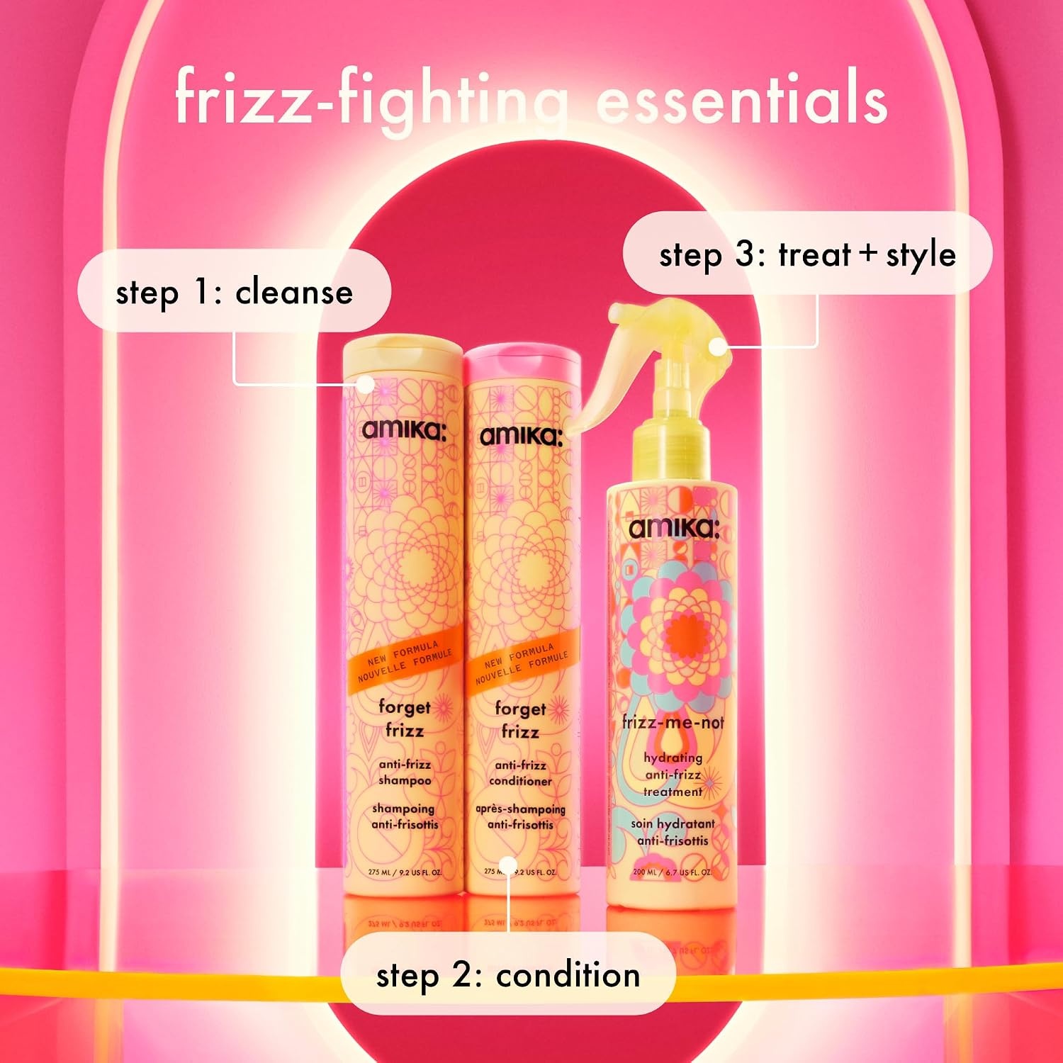 image:imageamika frizzmenot hydrating antifrizz treatment 60ml lightweight hydrating spray for medium to thick coarse hair types 2a4c humidity heat protection smooth frizz for up to 72 hours2 Fl Oz Pack of 1