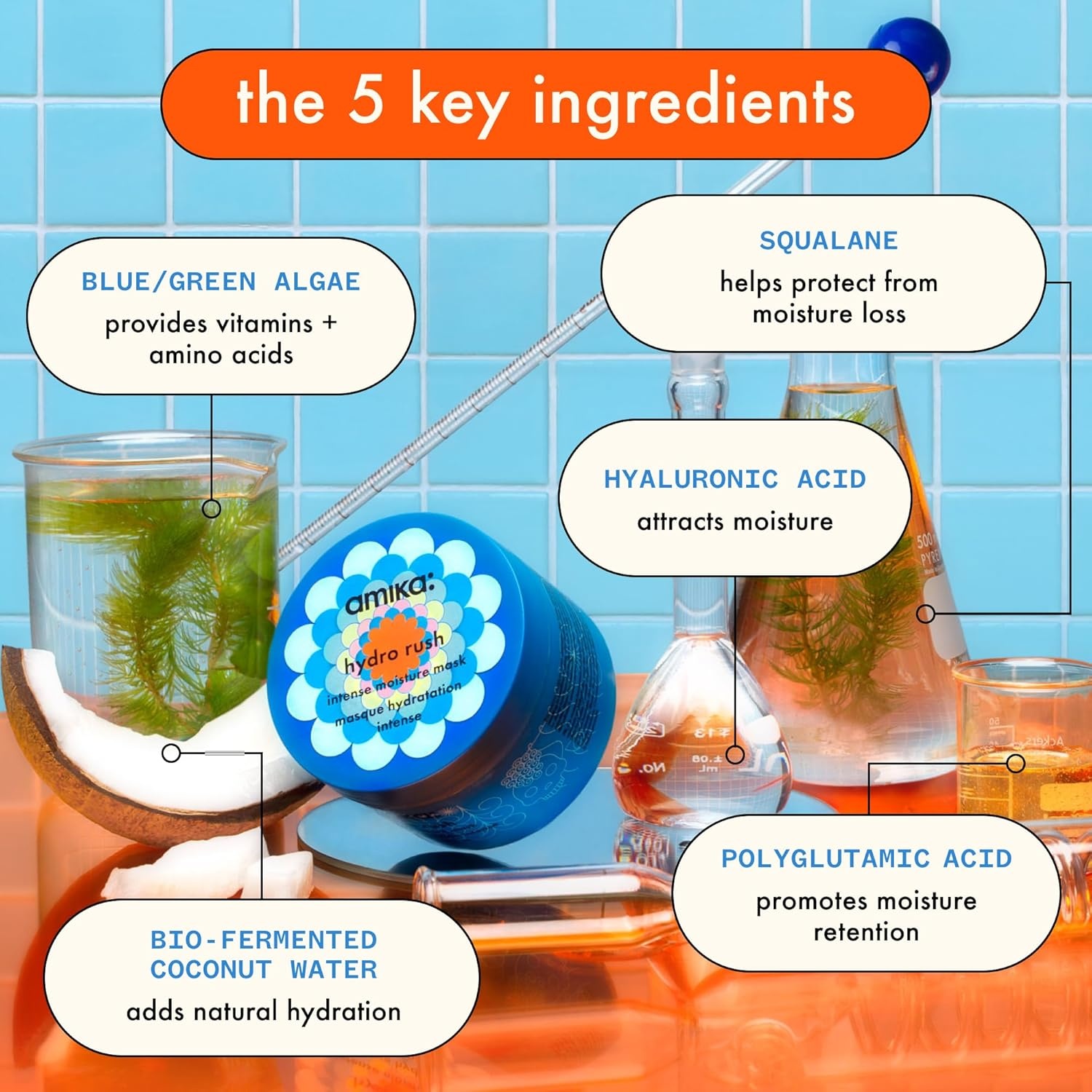 image:imageamika hydro rush intense moisture mask with hyaluronic acid8 Fl Oz Pack of 1
