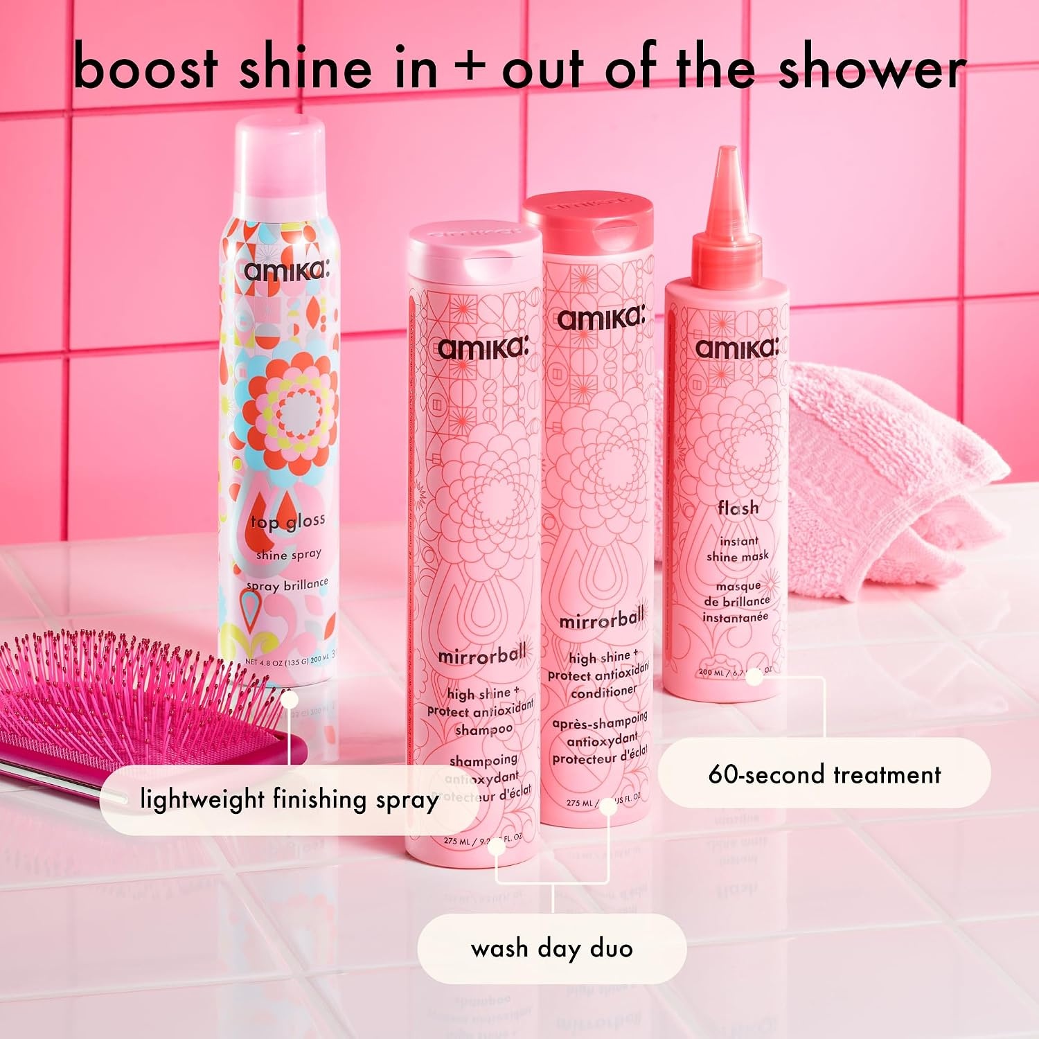 image:imageamika mirrorball high shine protect antioxidant shampoo338oz bundle