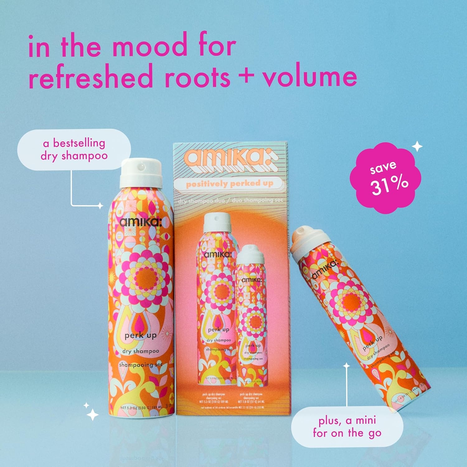 image:imageamika positively perked up dry shampoo duo gift set for refreshing hair between wash days