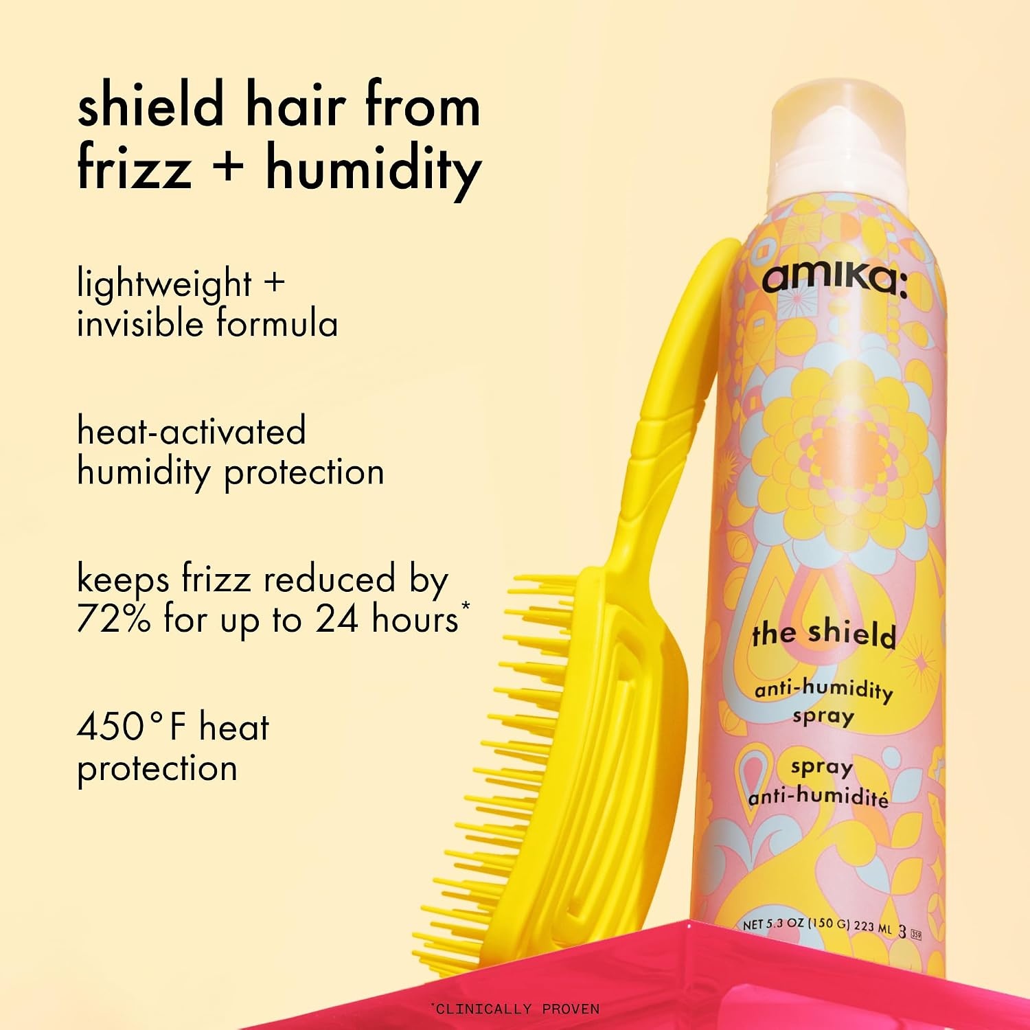 image:imageamika the shield antihumidity spray lightweight invisible heat protection spray contains UV filters for smooth frizz free hair25 Ounce Pack of 1