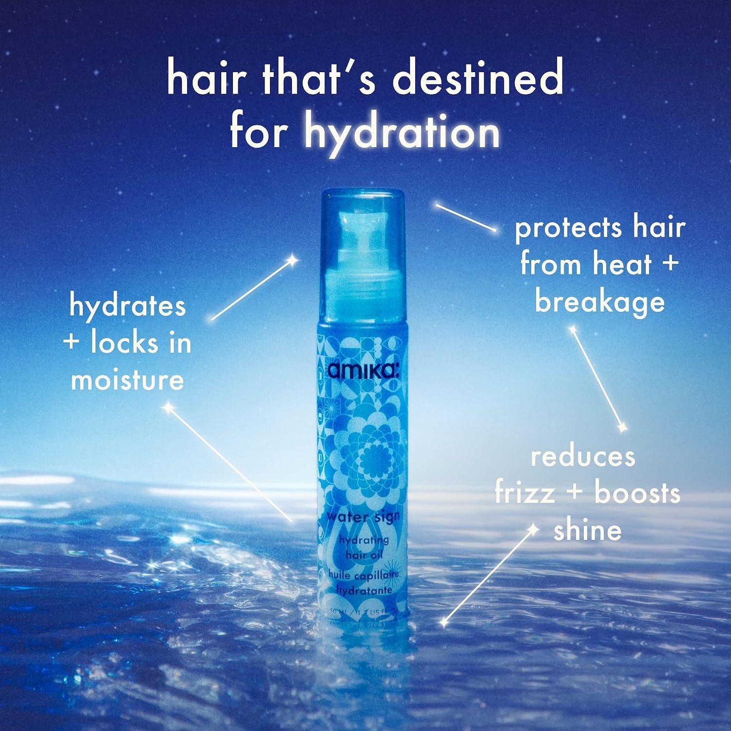 image:imageamika water sign hydrating hair oil with hyaluronic acidHair Styling Agent