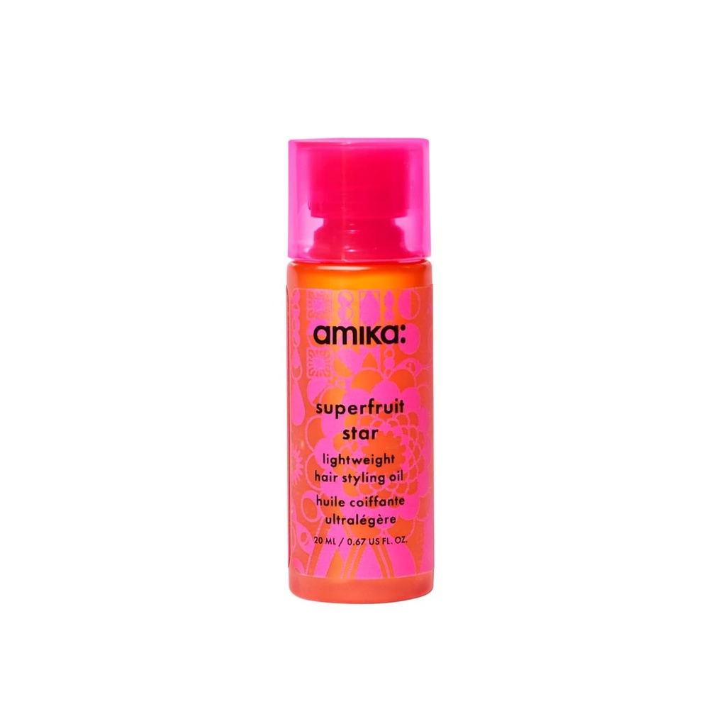 image:imageamika superfruit star lightweight hair styling heat defense oil heat protection strengthen reduce breakage smooth frizz add glossy shine for all hair types067 Fl Oz Pack of 1