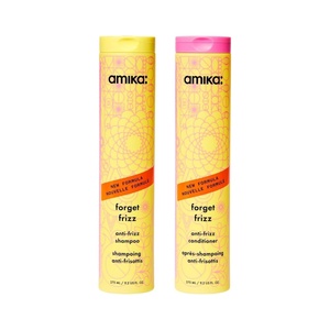 amika forget frizz anti-frizz shampoo | smoothing, humidity protection, up to 72 hour frizz control(9.2oz – bundle)