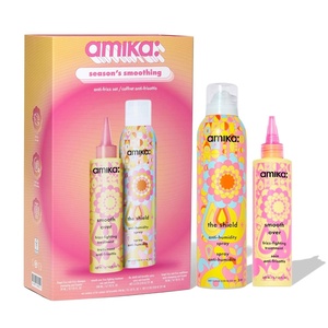 amika the shield anti-humidity spray | lightweight, invisible heat protection spray, contains UV filters, for smooth, frizz free hair(limited edition)